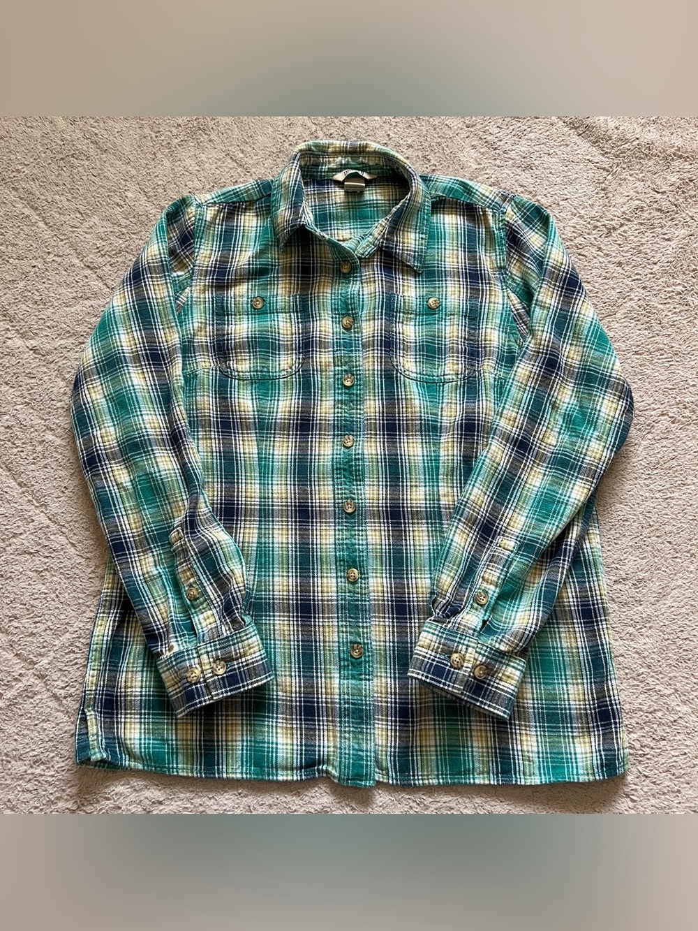 Duluth Trading Co. Plaid Cotton Button Down Shirt Western Rodeo Cottage Sz S